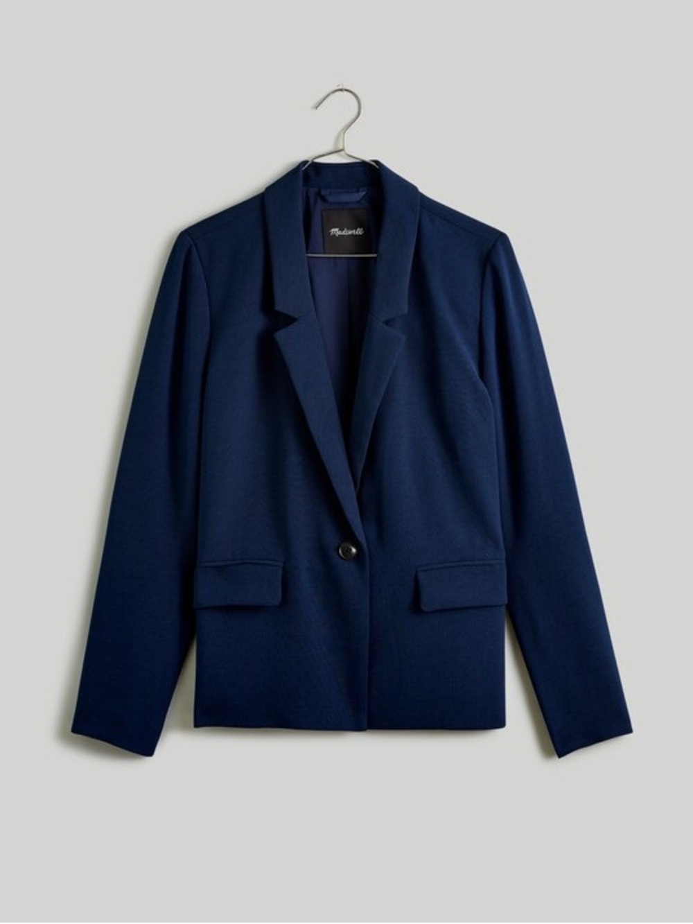 Madewell Dorset Crop Blazer Easygoing Crepe Navy Blue NWT Size Medium